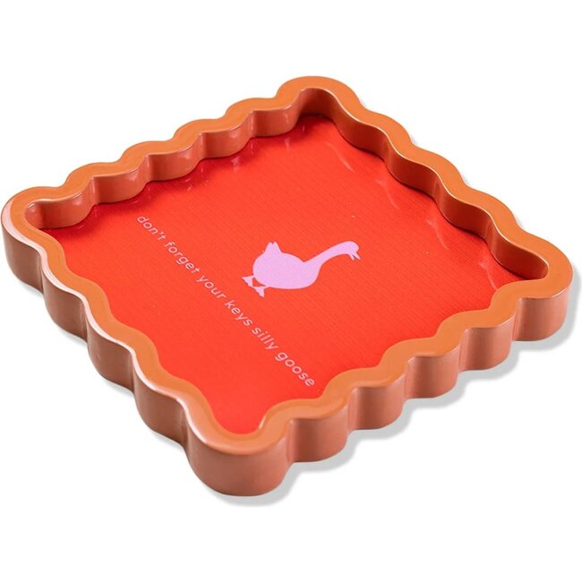 Silly Goose Lacquer Tray, Orange - Accents - 3