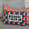 Because I Said So Needlepoint Pillow, Blue, Black, Red - Decorative Pillows - 2