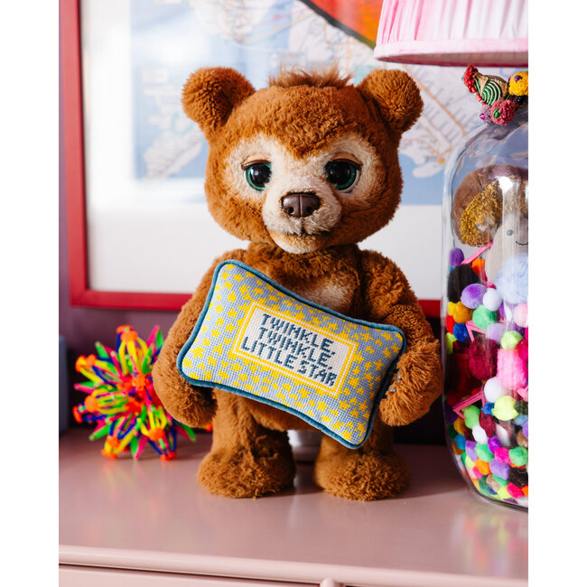 Twinkle Twinkle Mini Needlepoint Pillow, Yellow, Blue - Decorative Pillows - 4