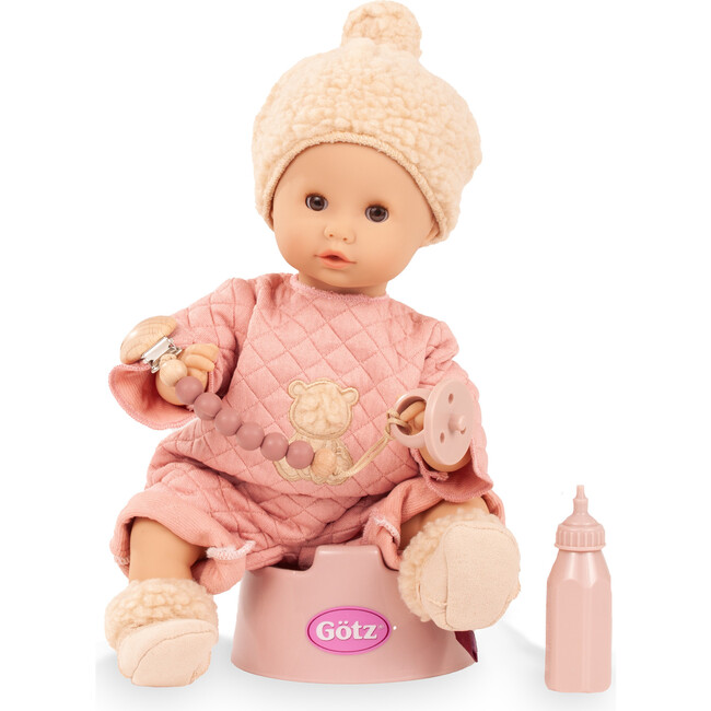 Gotz Sleepy Aquini Girl Bear 13.0" Soft Bath & Potty Doll with Sleeping eyes designed for children ages 18+ months