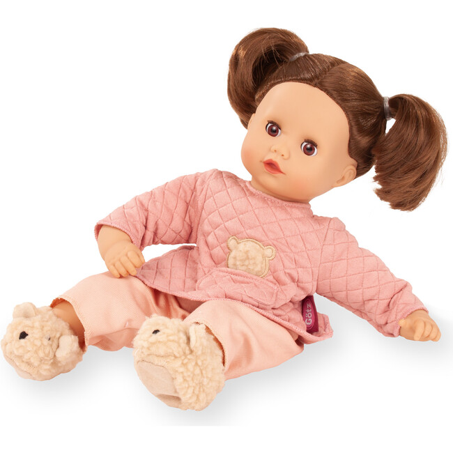 Gotz Muffin Bear Outfit 13.0" Soft Baby Doll with Beautiful Brown Hair and Sleeping eyes