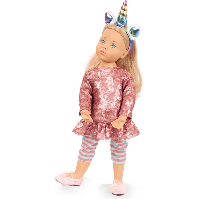 Gotz Anna Unicorn Outfit 19.5" Gorgious Standing Doll with Blonde Hair and Fixed eyes
