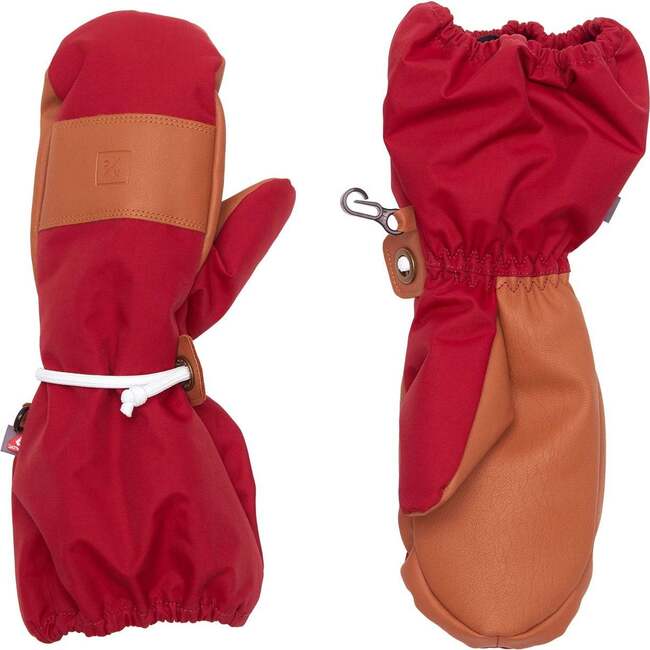 Adult Waterproof Ski Mitten, Heritage Red