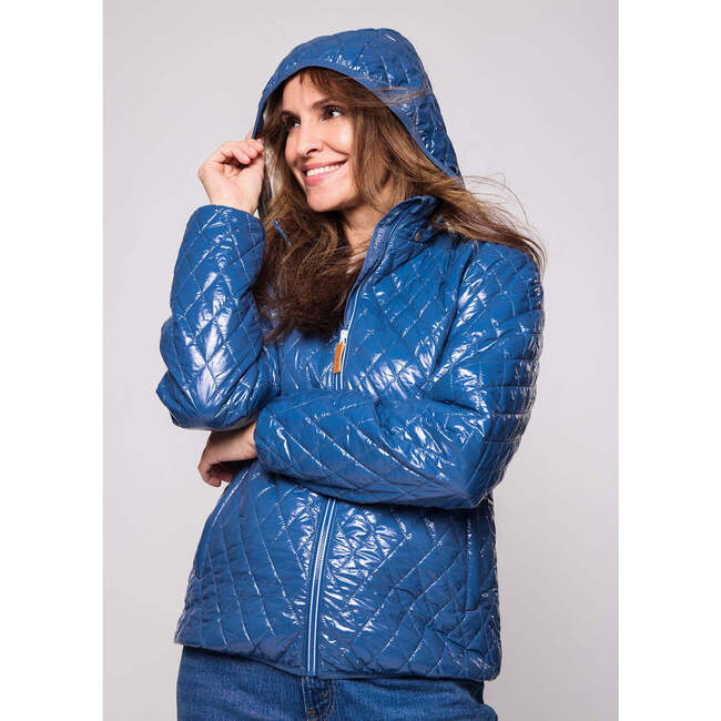 Adult Quilted Puffer Jacket, Shiny Mountain Blue - Coats - 4