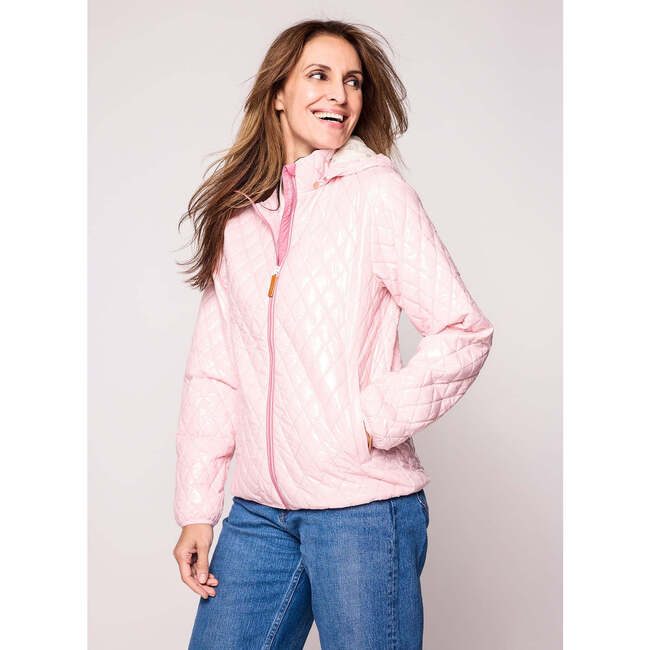 Adult Quilted Puffer Jacket, Shiny Ballerina Pink - Coats - 5