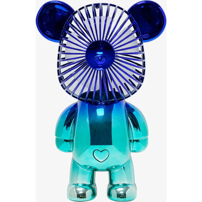 Large Rechargeable Bear Fan-Metallic Blue