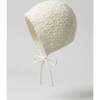 The Aspen Cashmere Baby Bonnet, Cream - Hats - 1 - thumbnail