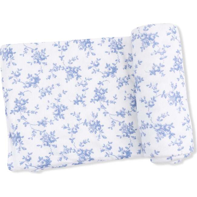 Swaddle Blanket, Baby Blue Vines Floral