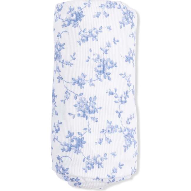 Swaddle Blanket, Baby Blue Vines Floral