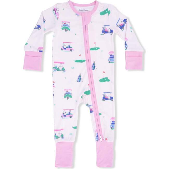 Convertible Romper, Vintage Golf Carts Pink
