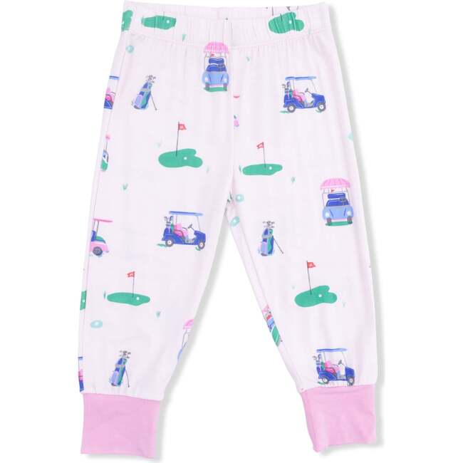 Short Sleeve Loungewear Set, Vintage Golf Carts Pink - Mixed Apparel Set - 3