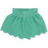 Scallop Short, Solid Muslin Ming Green - Shorts - 1 - thumbnail