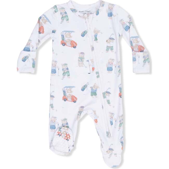 2 Way Zipper Footie, Golfing Teddy Bears