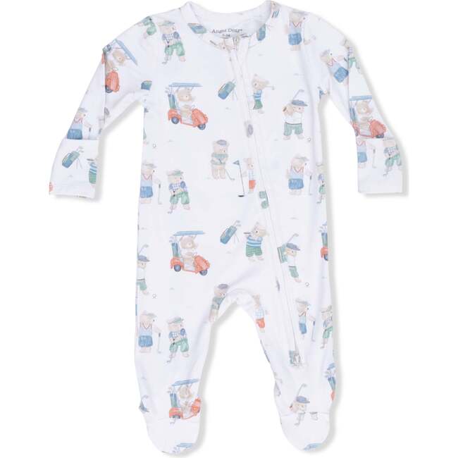 2 Way Zipper Footie, Golfing Teddy Bears