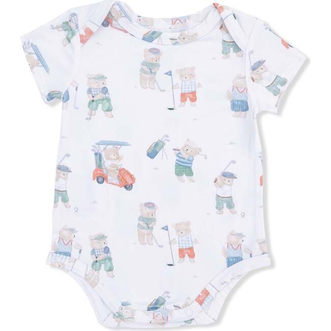 Short Sleeve Bodysuit, Golfing Teddy Bears