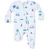 2 Way Zipper Footie, Vintage Golf Carts Blue - Footie Pajamas - 1 - thumbnail