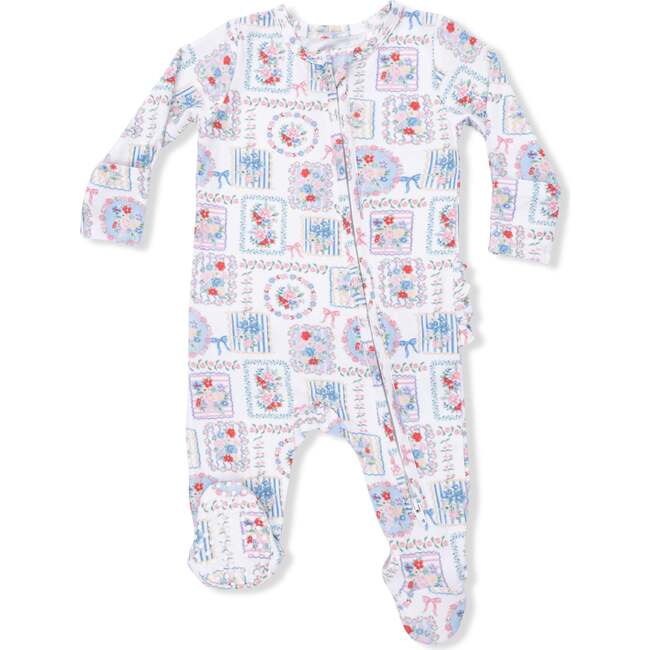 2 Way Ruffle Back Zipper Footie, Julep's Floral Patchwork