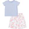 Short Sleeve Shirt with Wide Leg Pant, Cute Little Roses - Mixed Apparel Set - 1 - thumbnail