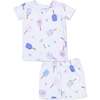 Loungewear Short Set, Floral Pickleball - Mixed Apparel Set - 1 - thumbnail