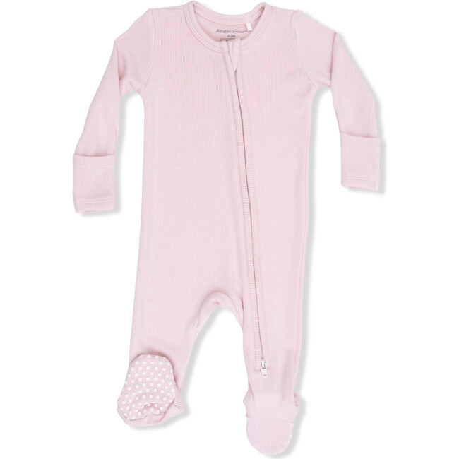 2 Way Zipper Footie, Solid Veiled Pink