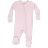 2 Way Zipper Footie, Solid Veiled Pink - Footie Pajamas - 1 - thumbnail