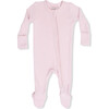 2 Way Zipper Footie, Solid Veiled Pink - Footie Pajamas - 2