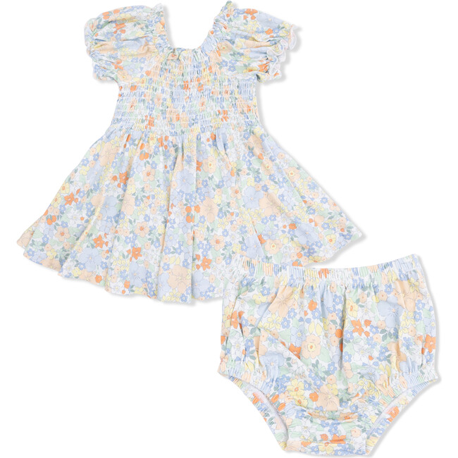 Smocked Twirly Dress and Bloomer, Georgia Floral