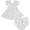Smocked Twirly Dress and Bloomer, Georgia Floral - Dresses - 1 - thumbnail