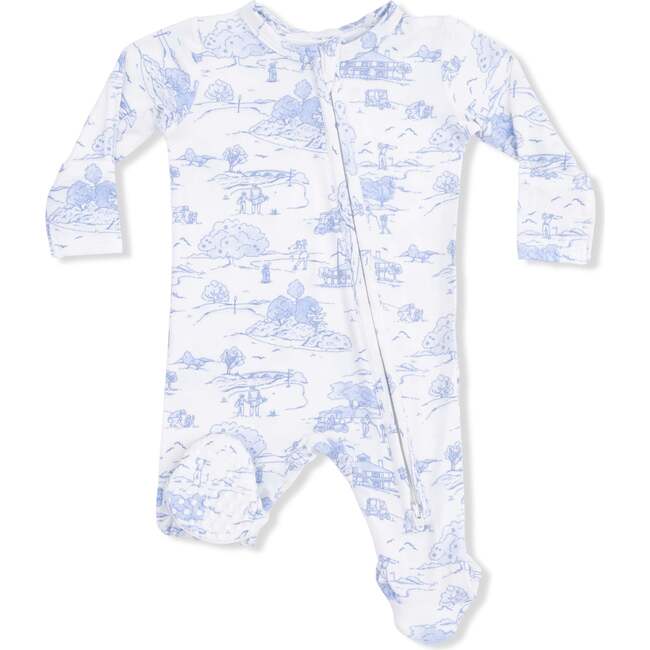 2 Way Zipper Footie, Golf Toile