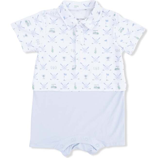 Short Playsuit, Golf Trellis Blue