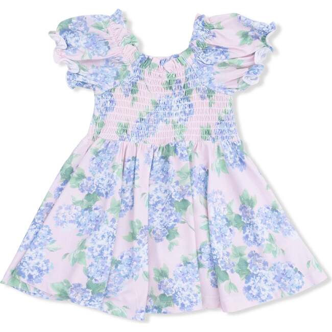 Smocked Twirly Dress and Bloomer, Hydrangeas