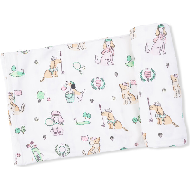 Swaddle Blanket, Country Club Dogs Pink