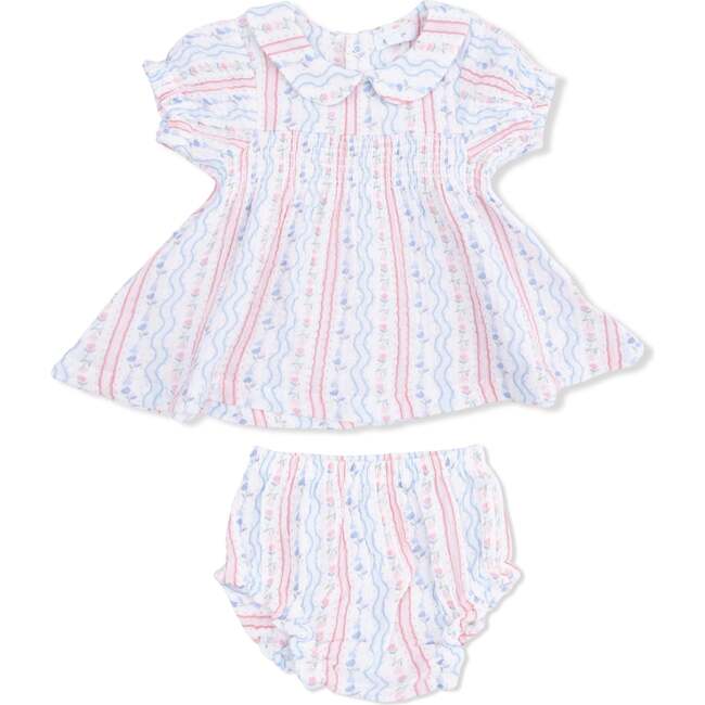 Smocked Dress Set, Tulip Stripe