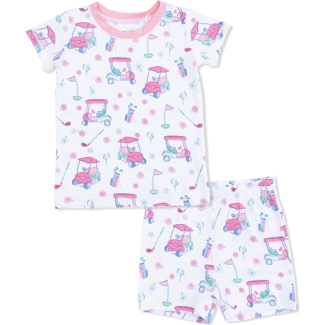 Loungewear Short Set, Golf Carts and Flowers