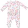 2 Way Ruffle Back Zipper Footie, Cute Little Roses - Footie Pajamas - 2 - thumbnail