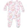 2 Way Ruffle Back Zipper Footie, Cute Little Roses - Footie Pajamas - 3 - thumbnail