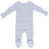 2 Way Zipper Footie, Navy Stripe - Footie Pajamas - 2