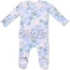 2 Way Ruffle Back Zipper Footie, Hydrangeas - Footie Pajamas - 2