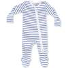 2 Way Zipper Footie, Navy Stripe - Footie Pajamas - 3