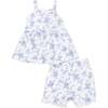 Peplum Tank and Bike Short, Baby Blue Vines Floral - Mixed Apparel Set - 1 - thumbnail