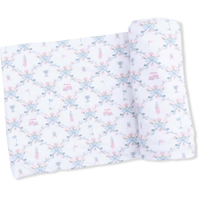 Swaddle Blanket, Golf Trellis Pink