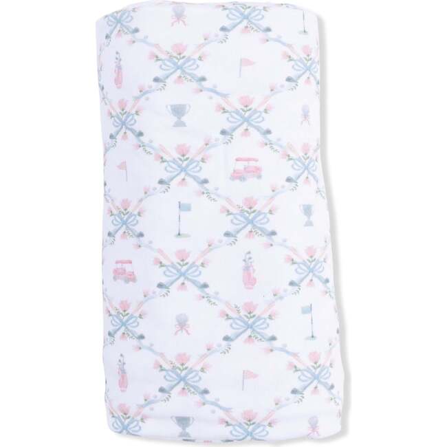 Swaddle Blanket, Golf Trellis Pink