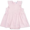 Ruffle Bodysuit Dress, Solid Veiled Pink - Dresses - 1 - thumbnail
