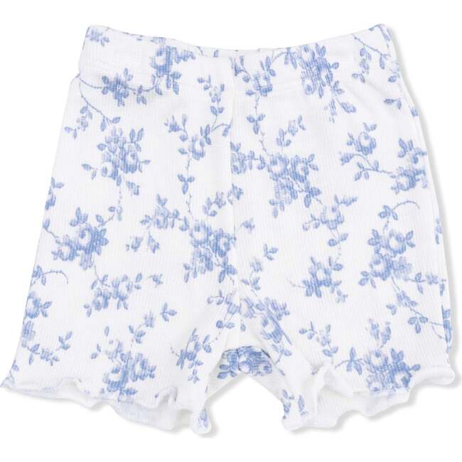 Peplum Tank and Bike Short, Baby Blue Vines Floral - Mixed Apparel Set - 3