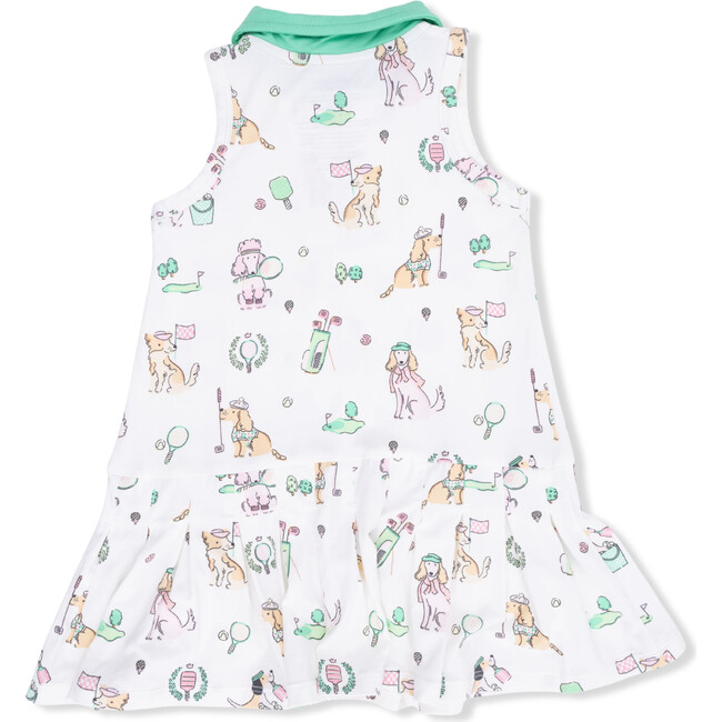 Polo Tennis Dress with Cartwheel Short, Country Club Dogs Pink