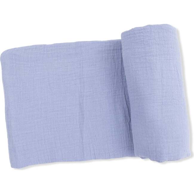 Swaddle Blanket, Solid Muslin Blue Blizzard