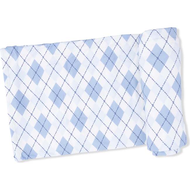 Swaddle Blanket, Blue Argyle