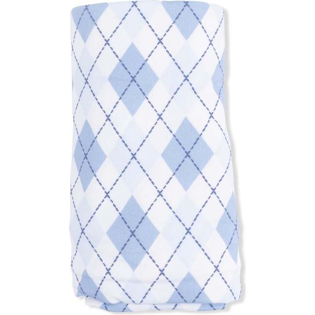 Swaddle Blanket, Blue Argyle