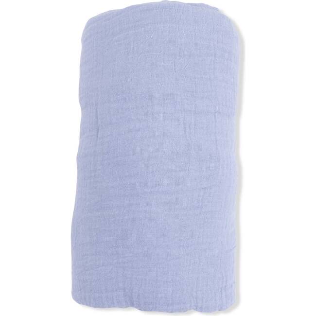 Swaddle Blanket, Solid Muslin Blue Blizzard