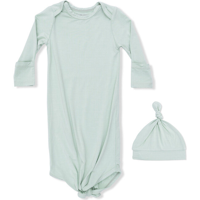 Knotted Gown and Hat, Solid Cameo Green